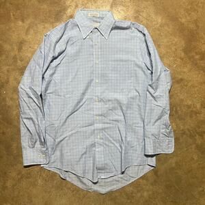 Vintage 70s Hathaway Blue Striped Long Sleeve Dress Shirt